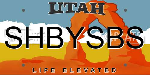 SHBYSBS Utah License Plate