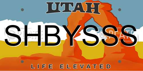 SHBYSSS Utah License Plate