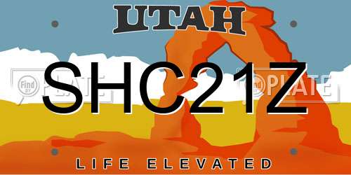 SHC21Z Utah License Plate