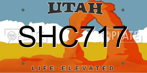 SHC717 Utah License Plate