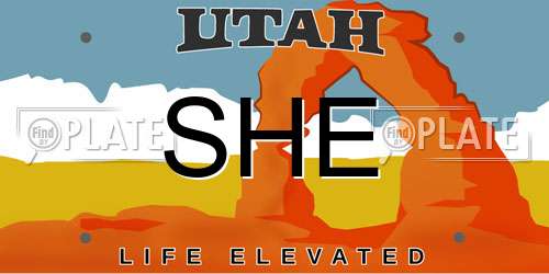 SHE Utah License Plate
