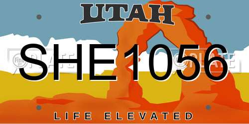 SHE1056 Utah License Plate