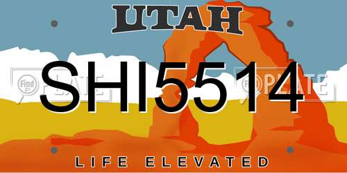 SHI5514 Utah License Plate