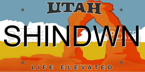 SHINDWN Utah License Plate