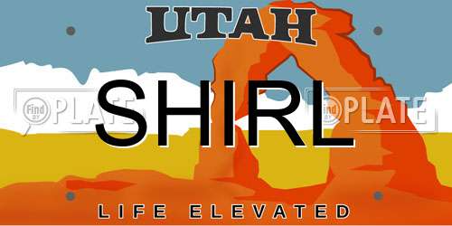 SHIRL Utah License Plate