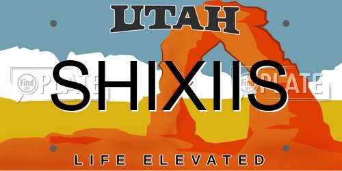 SHIXIIS Utah License Plate