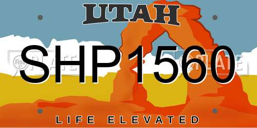 SHP1560 Utah License Plate