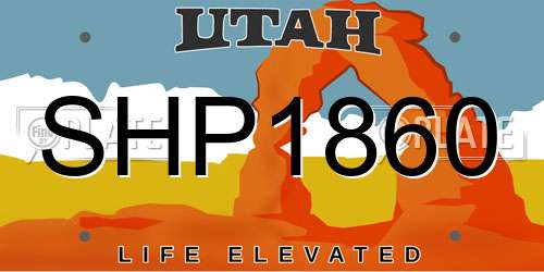 SHP1860 Utah License Plate