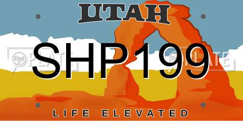 SHP199 Utah License Plate