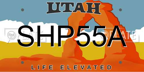 SHP55A Utah License Plate