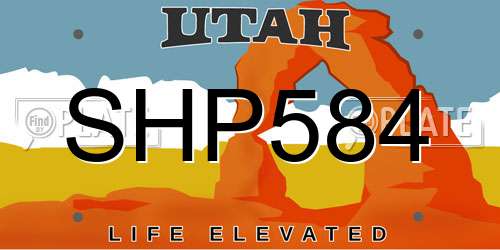 SHP584 Utah License Plate