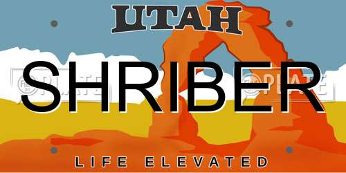 SHRIBER Utah License Plate