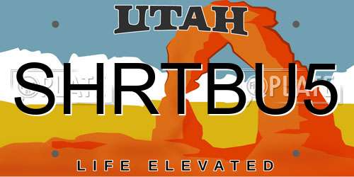 SHRTBU5 Utah License Plate