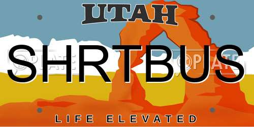SHRTBUS Utah License Plate