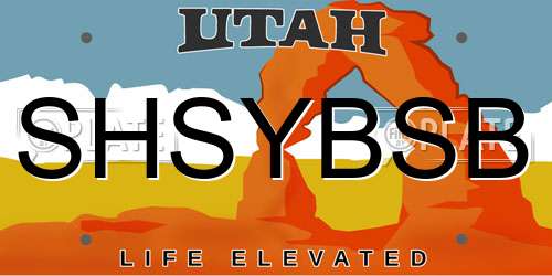 SHSYBSB Utah License Plate