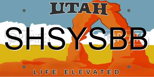 SHSYSBB Utah License Plate