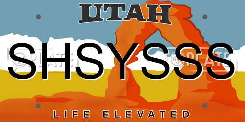 SHSYSSS Utah License Plate
