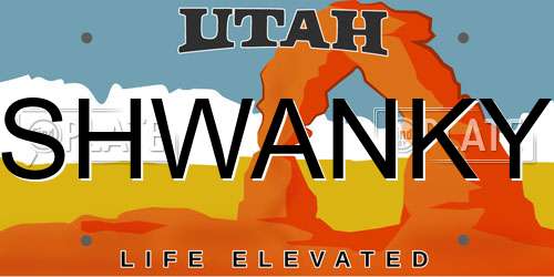 SHWANKY Utah License Plate