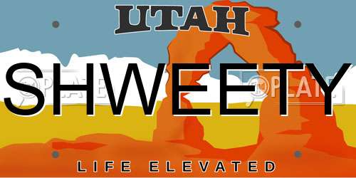 SHWEETY Utah License Plate