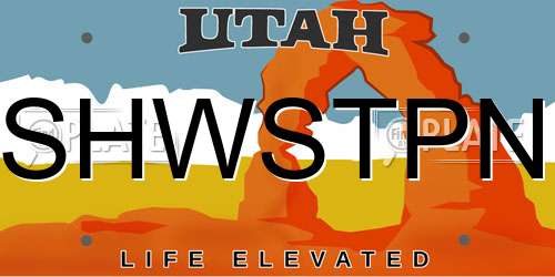 SHWSTPN Utah License Plate