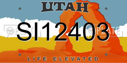 SI12403 Utah License Plate