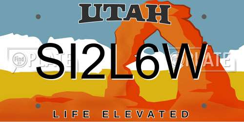 SI2L6W Utah License Plate