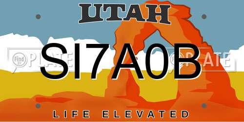 SI7A0B Utah License Plate