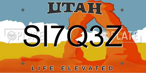 SI7Q3Z Utah License Plate