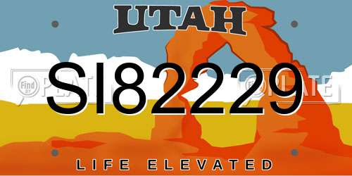 SI82229 Utah License Plate