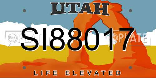 SI88017 Utah License Plate