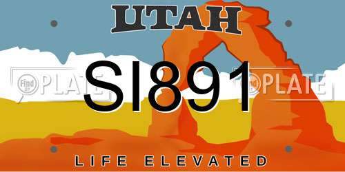 SI891 Utah License Plate