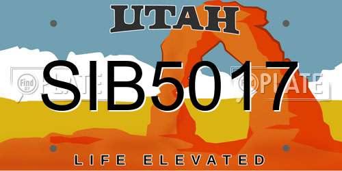 SIB5017 Utah License Plate