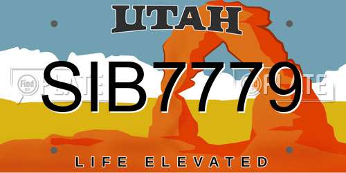 SIB7779 Utah License Plate
