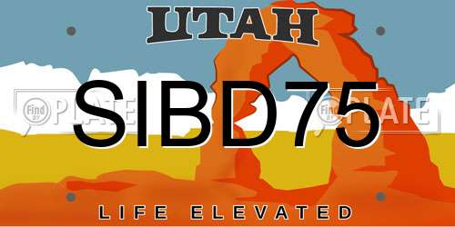 SIBD75 Utah License Plate