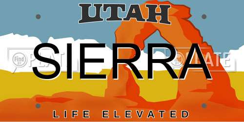 SIERRA Utah License Plate