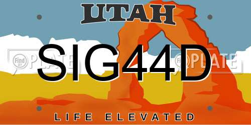 SIG44D Utah License Plate