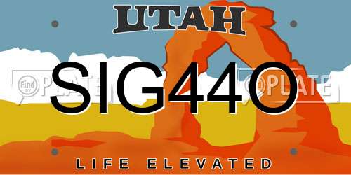SIG44O Utah License Plate