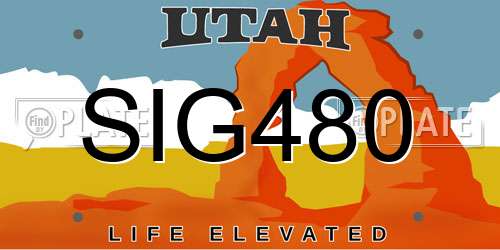 SIG480 Utah License Plate