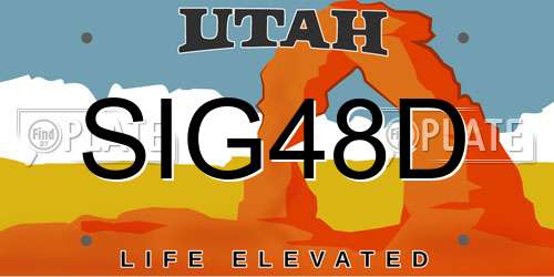 SIG48D Utah License Plate