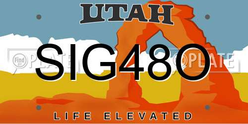 SIG48O Utah License Plate