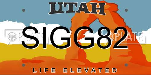 SIGG82 Utah License Plate