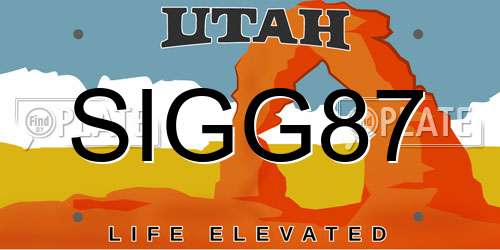 SIGG87 Utah License Plate
