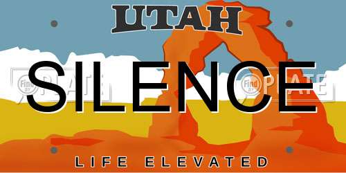 SILENCE Utah License Plate