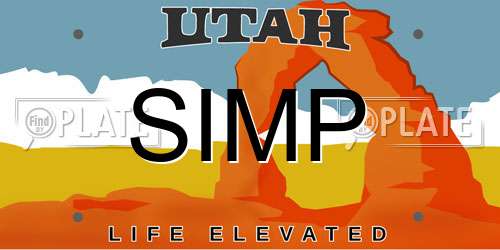 SIMP Utah License Plate