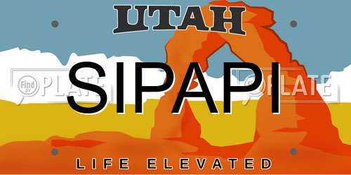 SIPAPI Utah License Plate