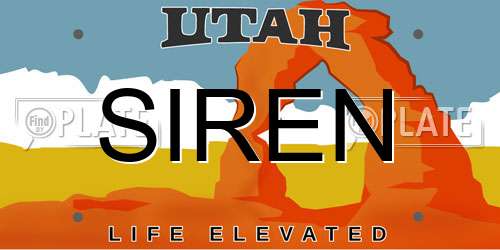 SIREN Utah License Plate