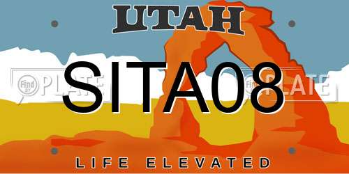 SITA08 Utah License Plate