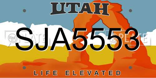 SJA5553 Utah License Plate