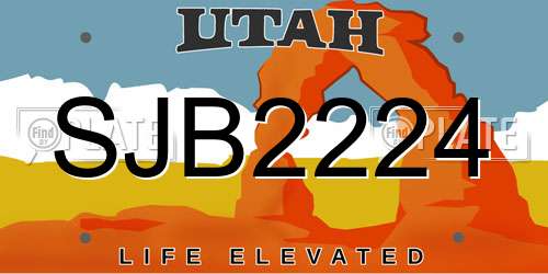 SJB2224 Utah License Plate