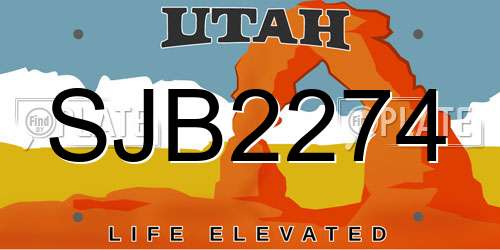 SJB2274 Utah License Plate